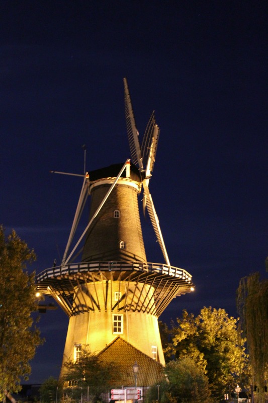 leiden windmill night